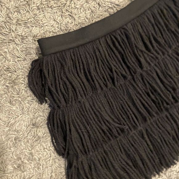 REDValentino NEW Fringes Detail Wool Cashmere Skirt In Black Size 40 - Picture 5 of 15